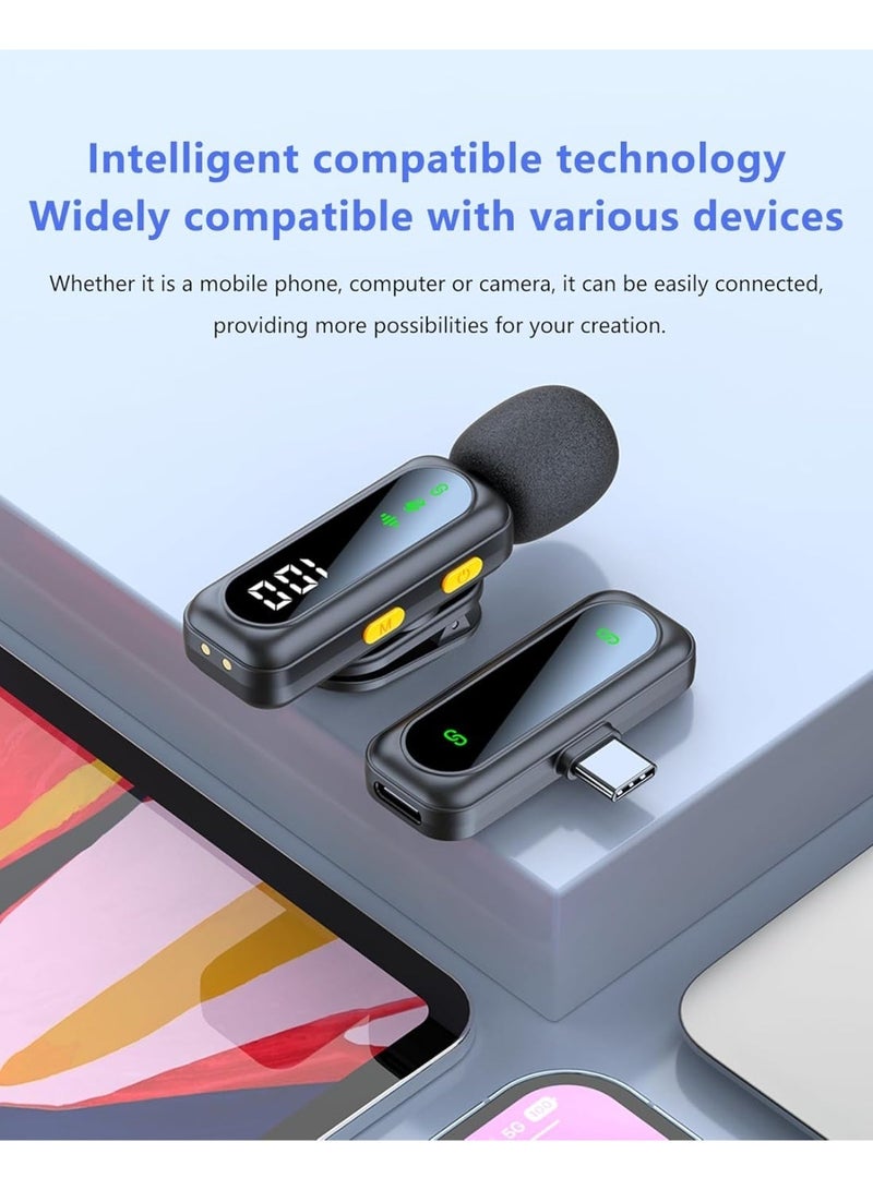 Arabest Wireless Lavalier Microphone for iPhone-iPad, Android Phone,Computer,Microphone wireless,Mini Lapel Mic with Noise Reduction and Crystal Sound for Video Recording,Vlogging,TikTok,Singing,YouTube-Black - Image 2